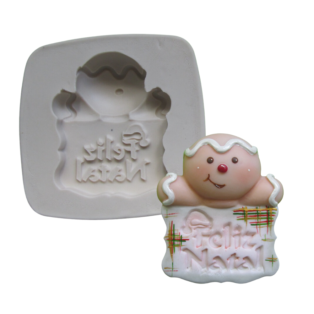 Molde de silicone Plaquinha Ginger cód 223