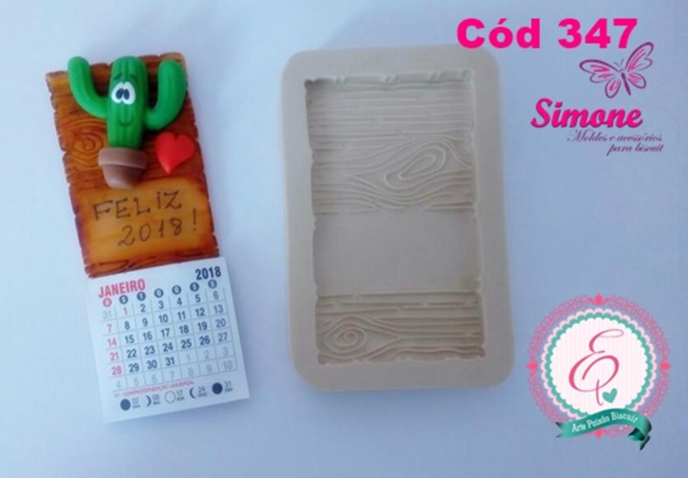 Molde de Silicone Plaquinha Madeira - cód 347