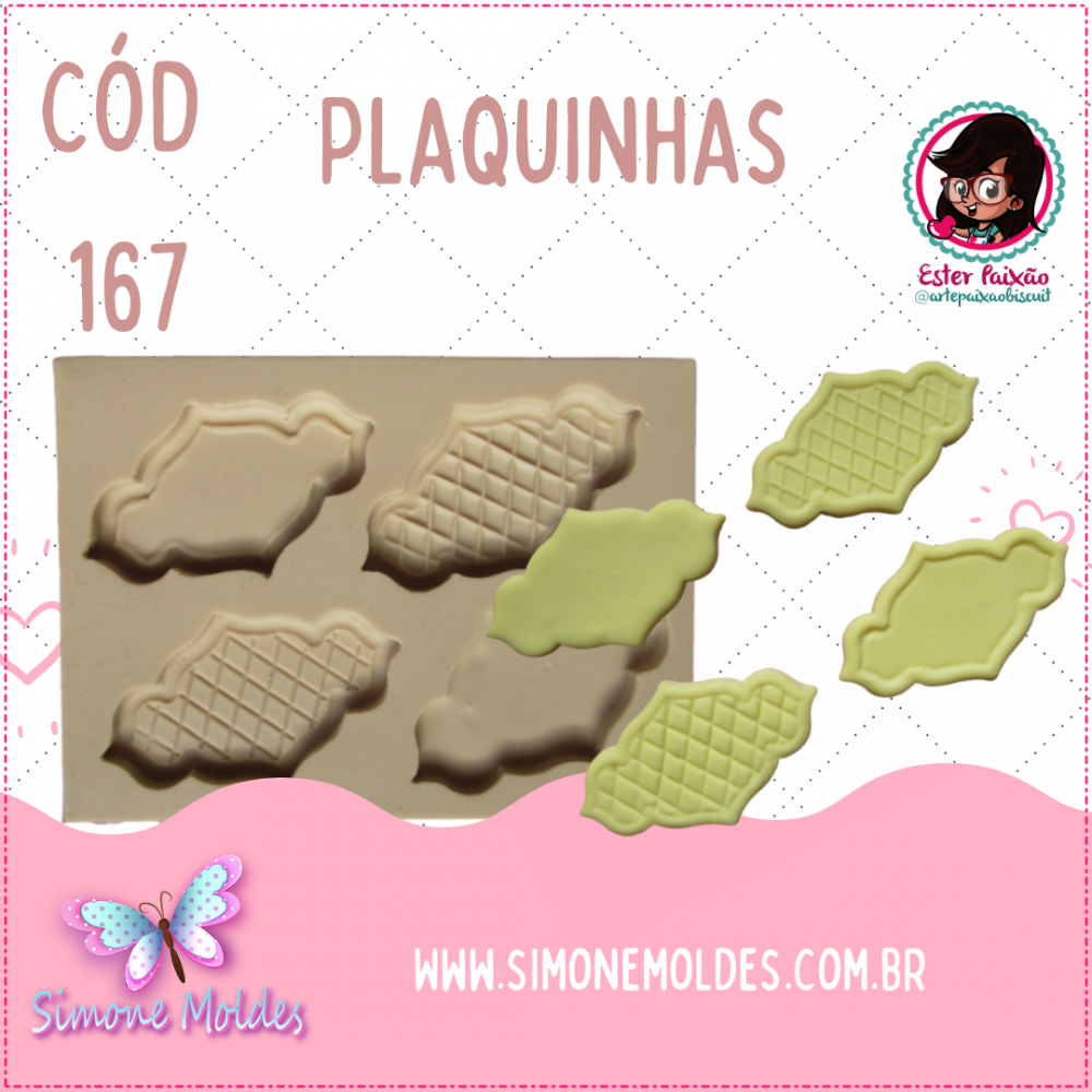 Plaquinhas cód 167 : Moldes de Silicone - Coleção Ester Paixão : Simone ...