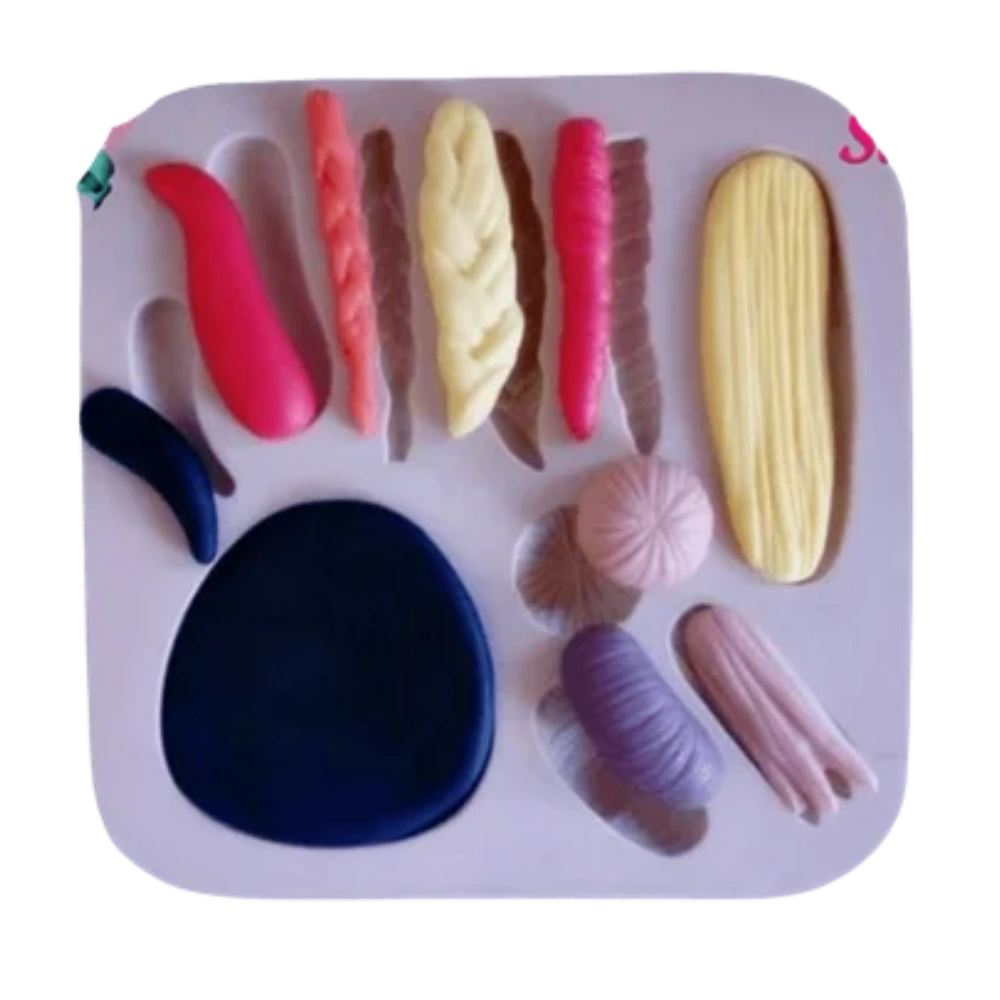 Molde de Silicone Cabelinhos Lembranças e Mini Topo - Cód 315