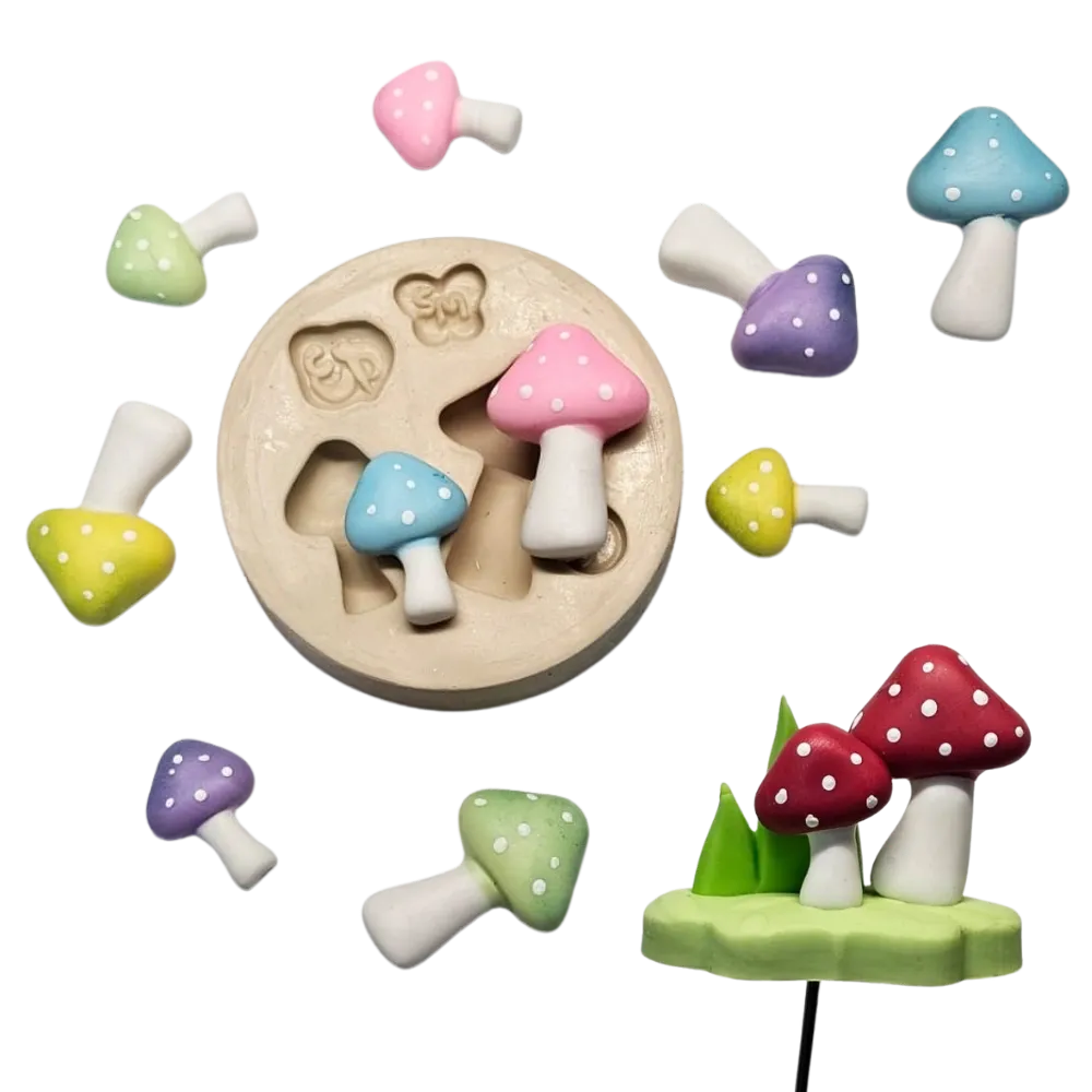 Molde de Silicone Cogumelo Paixão P - Cód 2338