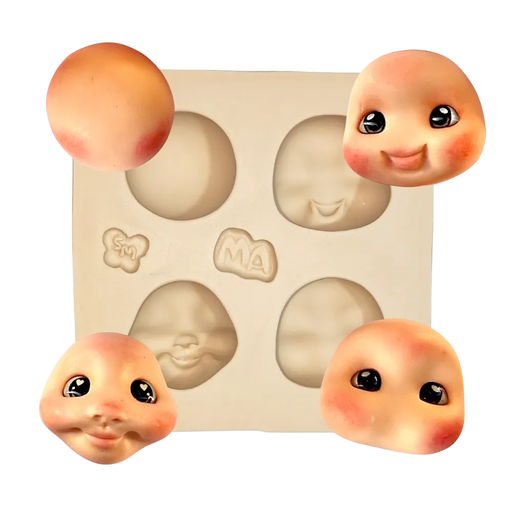Molde de Silicone Fábrica de Gnomos - Rostinhos - Cód 2372