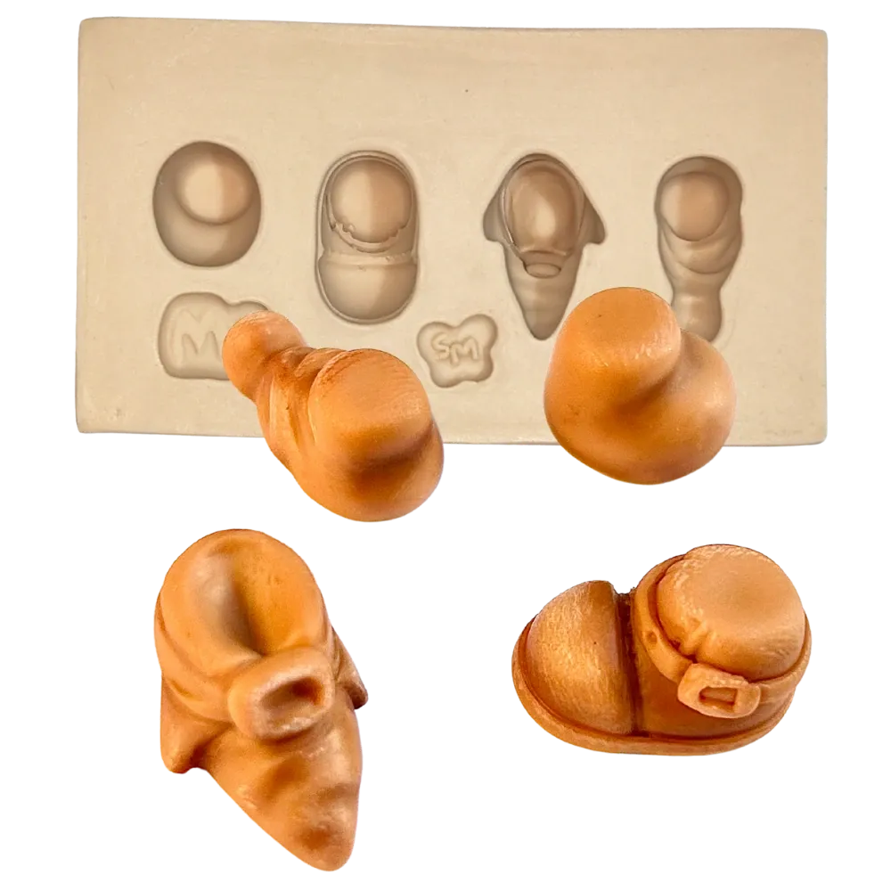 Molde de Silicone Fábrica de Gnomos - Sapatinhos - Cód 2376