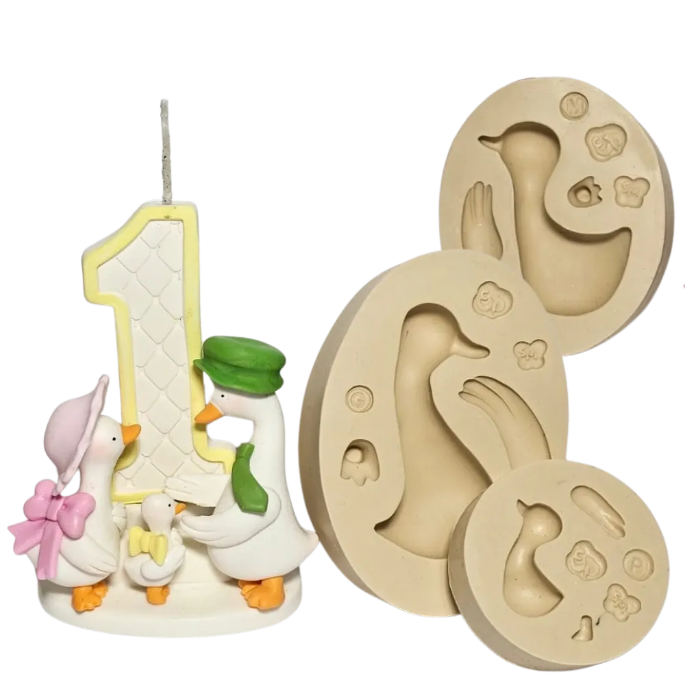 Molde de Silicone Família Patinho - Combo P, M e G - Cód 2420