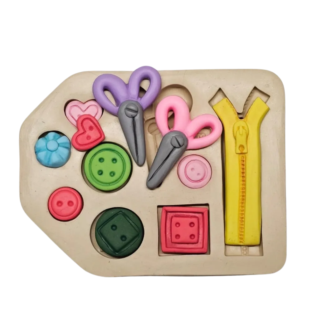 Molde de Silicone Kit Costura Paixão - Cód 1190