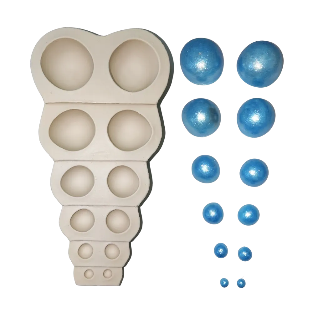 Molde de Silicone Meia Pérolas / Medidas Médias - Cód 2391