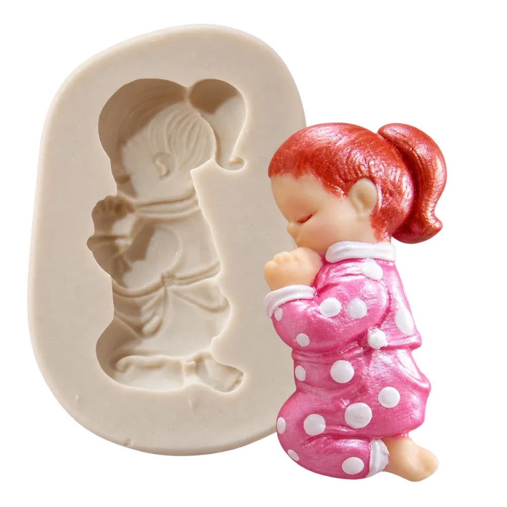 Molde de Silicone Menina Rezando - Cód 079