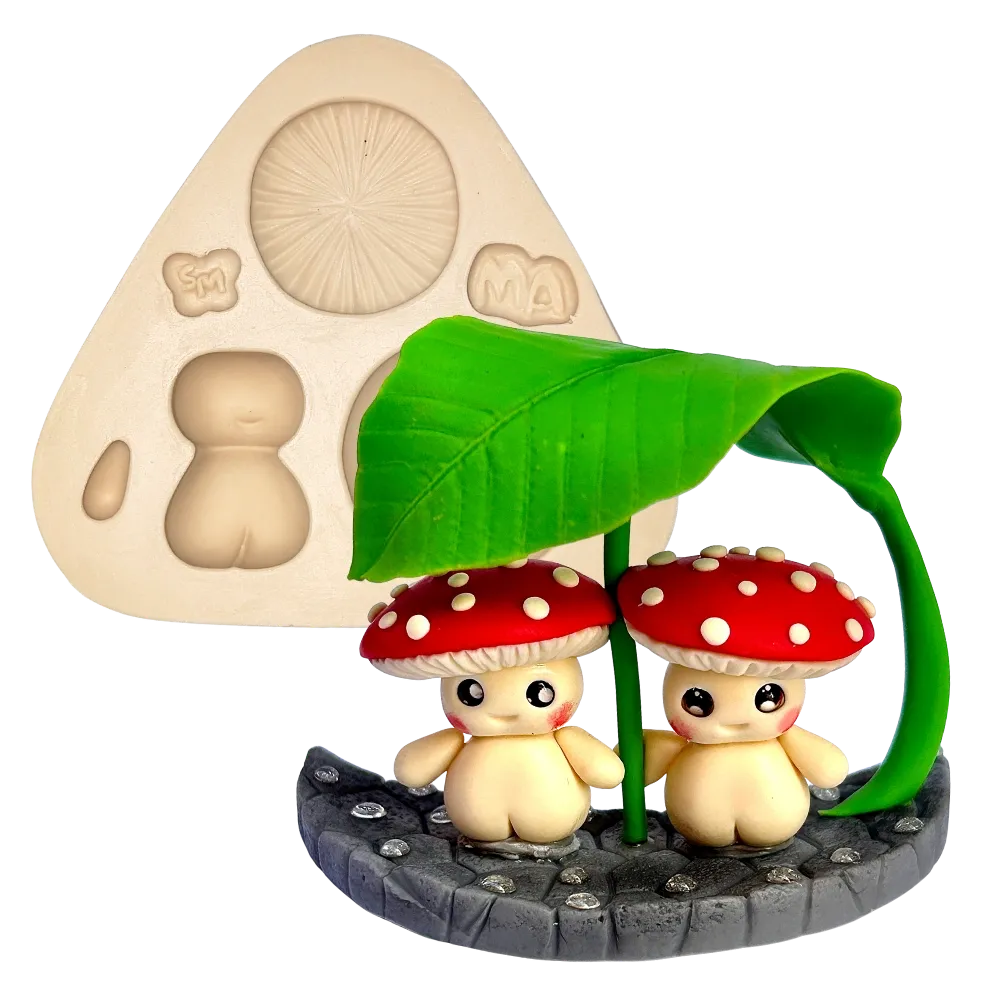 Molde de Silicone Mini Boneco Cogumelo - Cód 2370