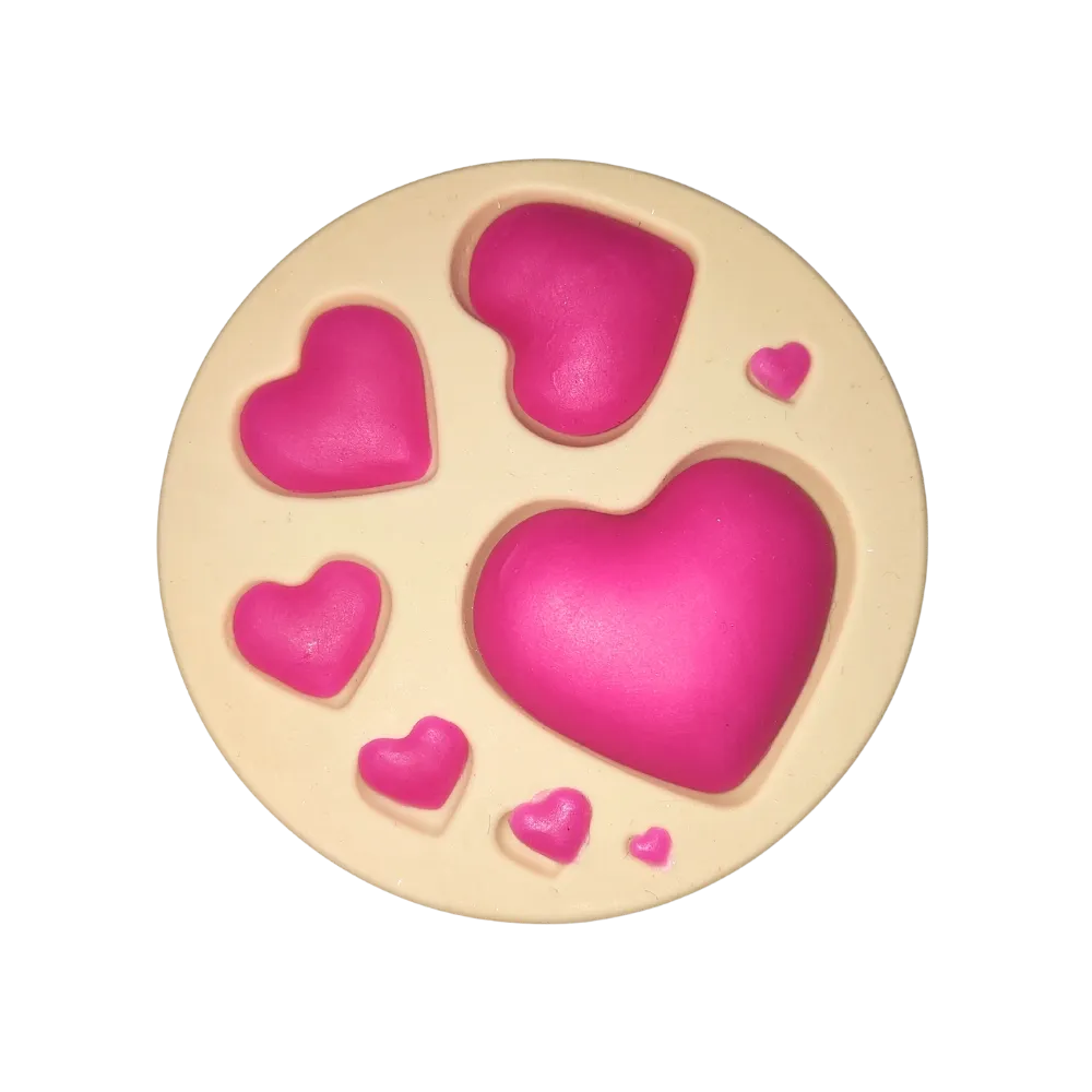Molde de Silicone Mini Corações Rasos - Cód 2392