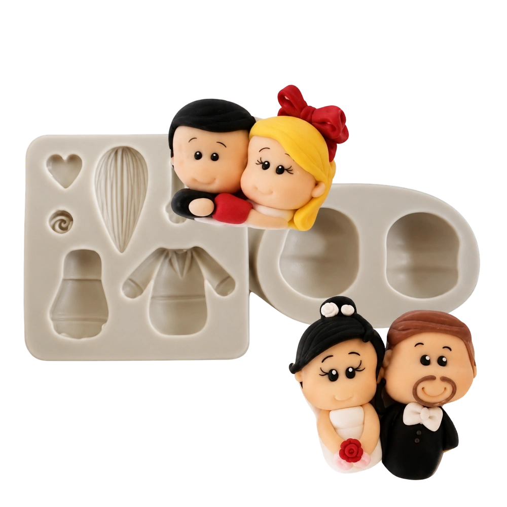 Molde de silicone - Mini noivos Paixão cód 129