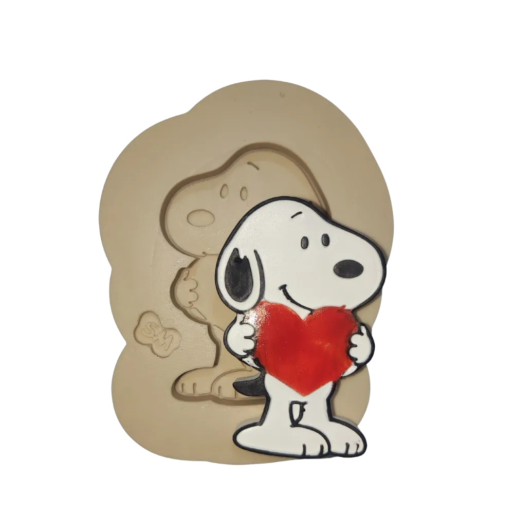 Molde de Silicone Snopdog Coração Estilo Cartoon - Cód 2419