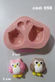 Molde de Silicone Coruja Dupla - Cód 058