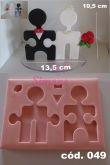 Molde de Silicone Noivos Quebra-Cabeça G - Cód 049