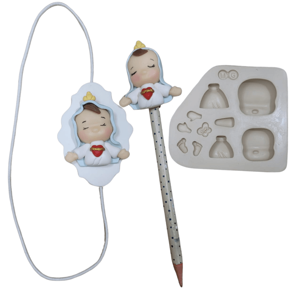 Molde de Silicone Abençoados M e G - Cód 1064