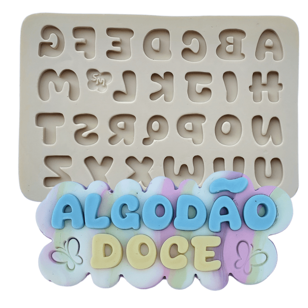 Molde de Silicone Alfabeto algodão doce - cod 1574