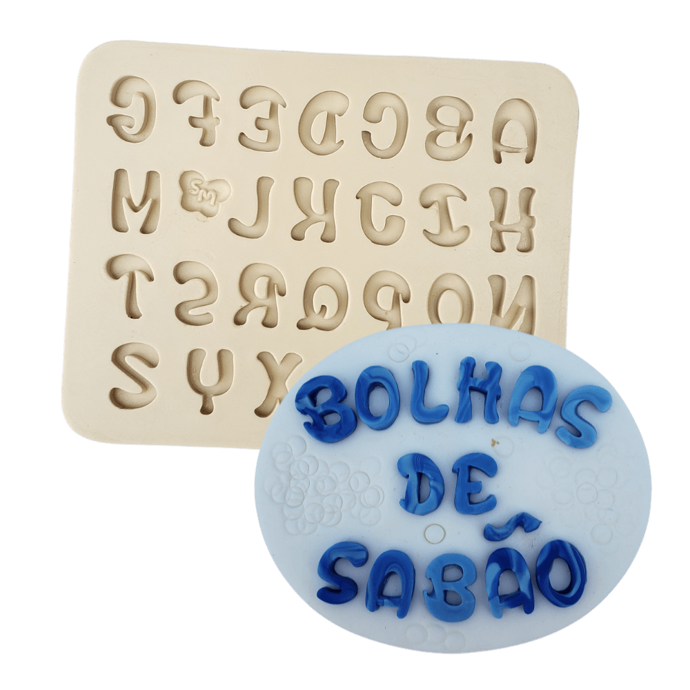 Molde de Silicone Alfabeto bolhas de sabão - cód 1565