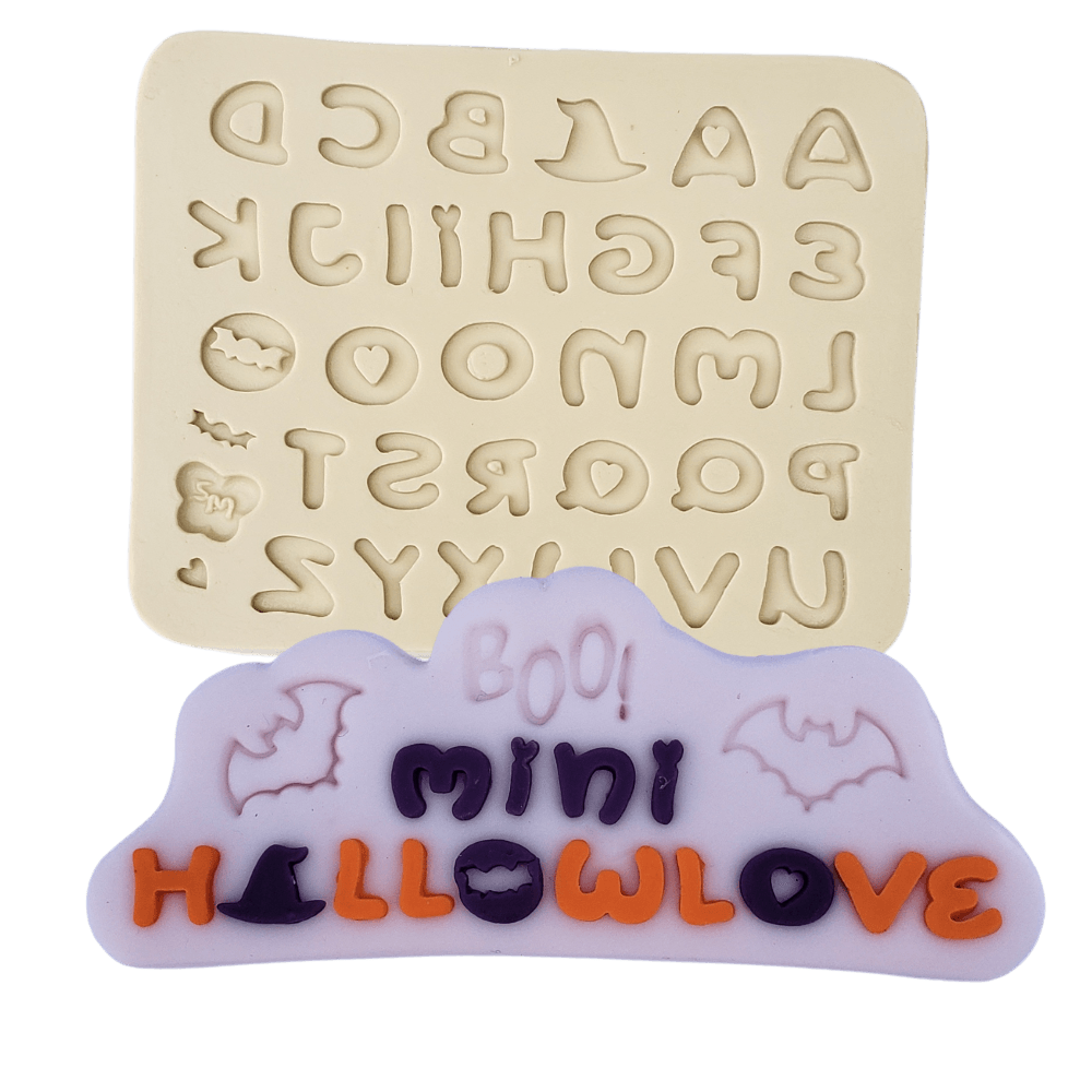 Molde de Silicone Alfabeto mini hallowlove - cod 1564