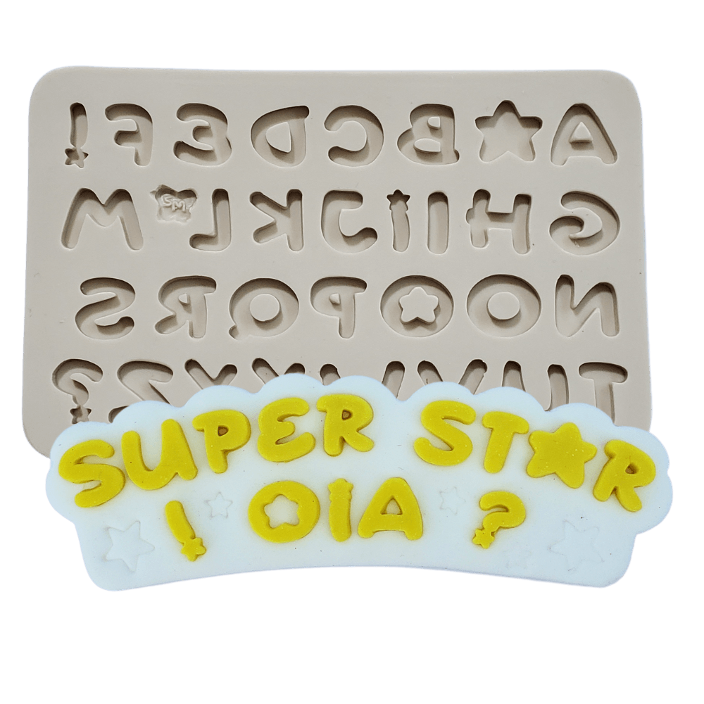 Molde de Silicone Alfabeto super star- cod 1579