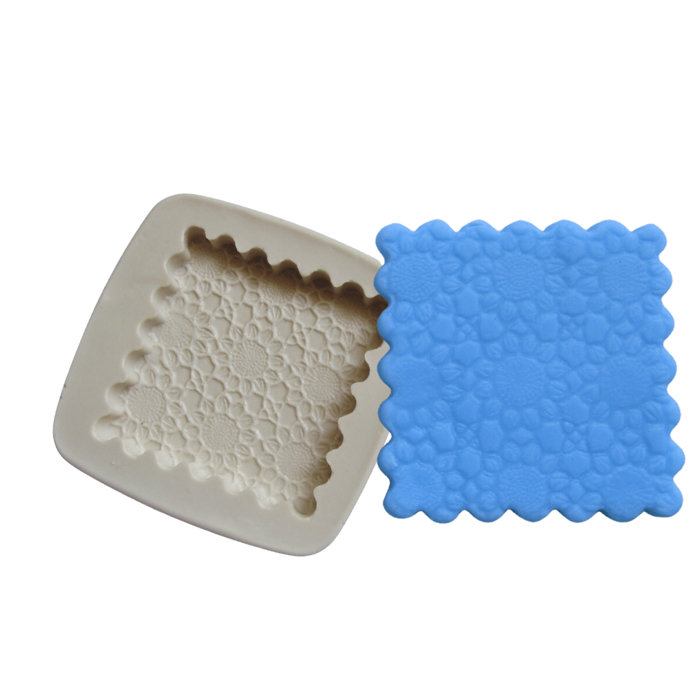 Molde de silicone - Base quadrada renda G cód 190