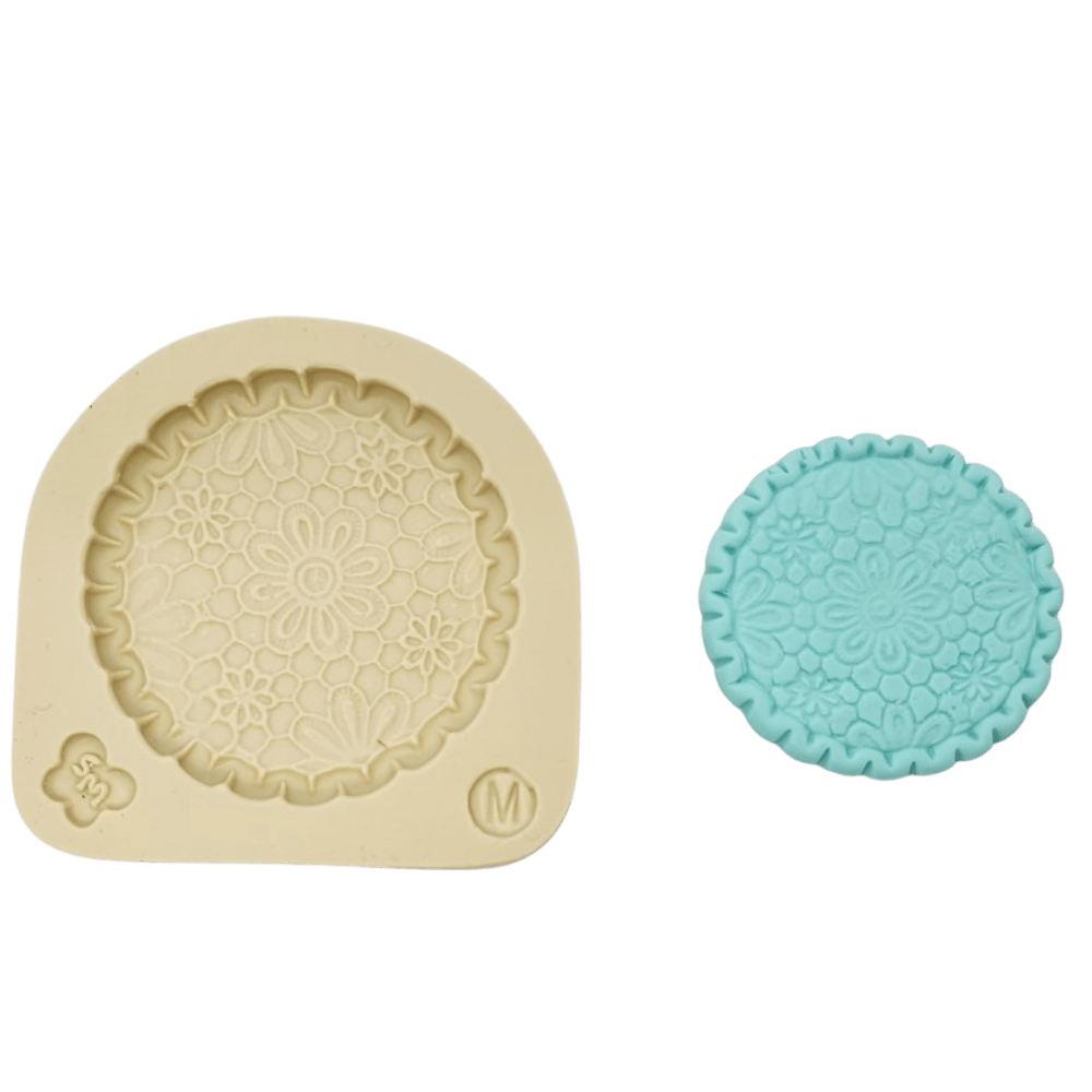 Molde de Silicone Base Renda com Borda M - Cód 966