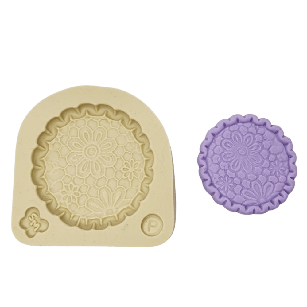 Molde de Silicone Base renda com Borda P - Cód 965