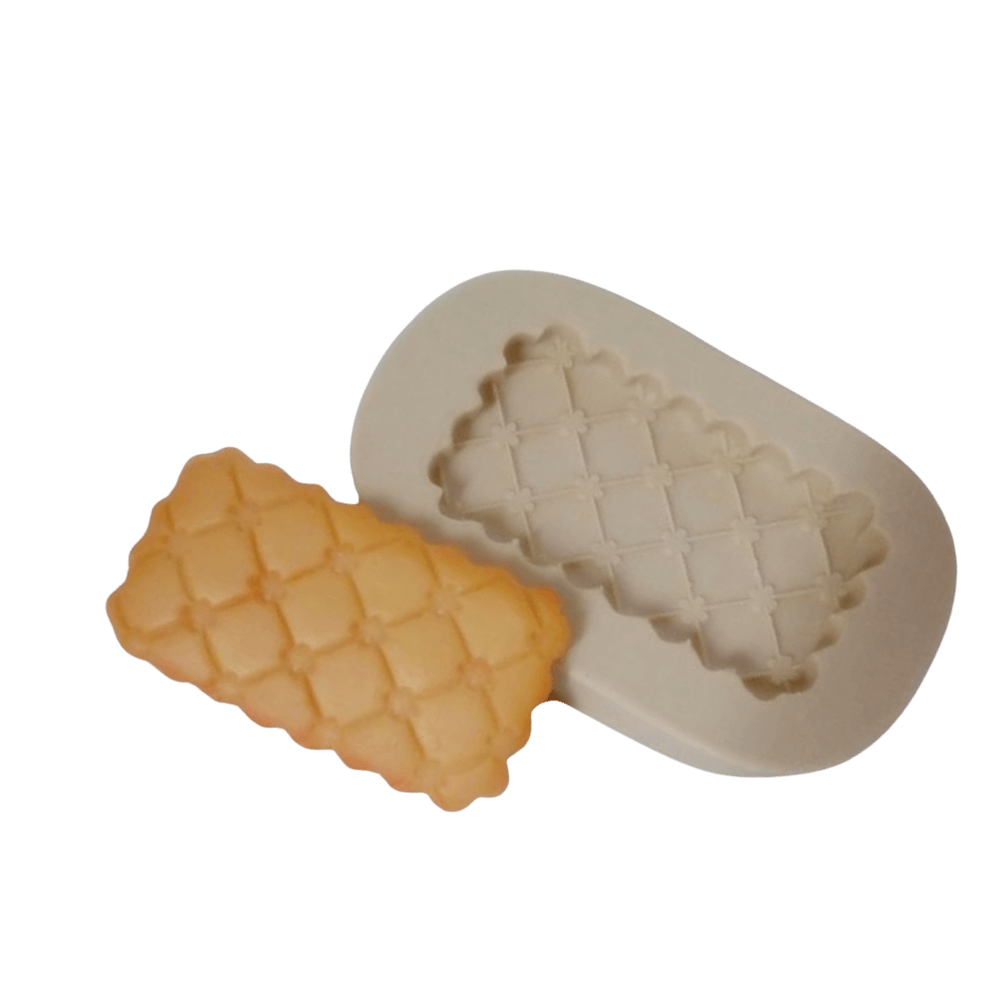 Molde de silicone Base retangular capitonê Florzinha - cód 254