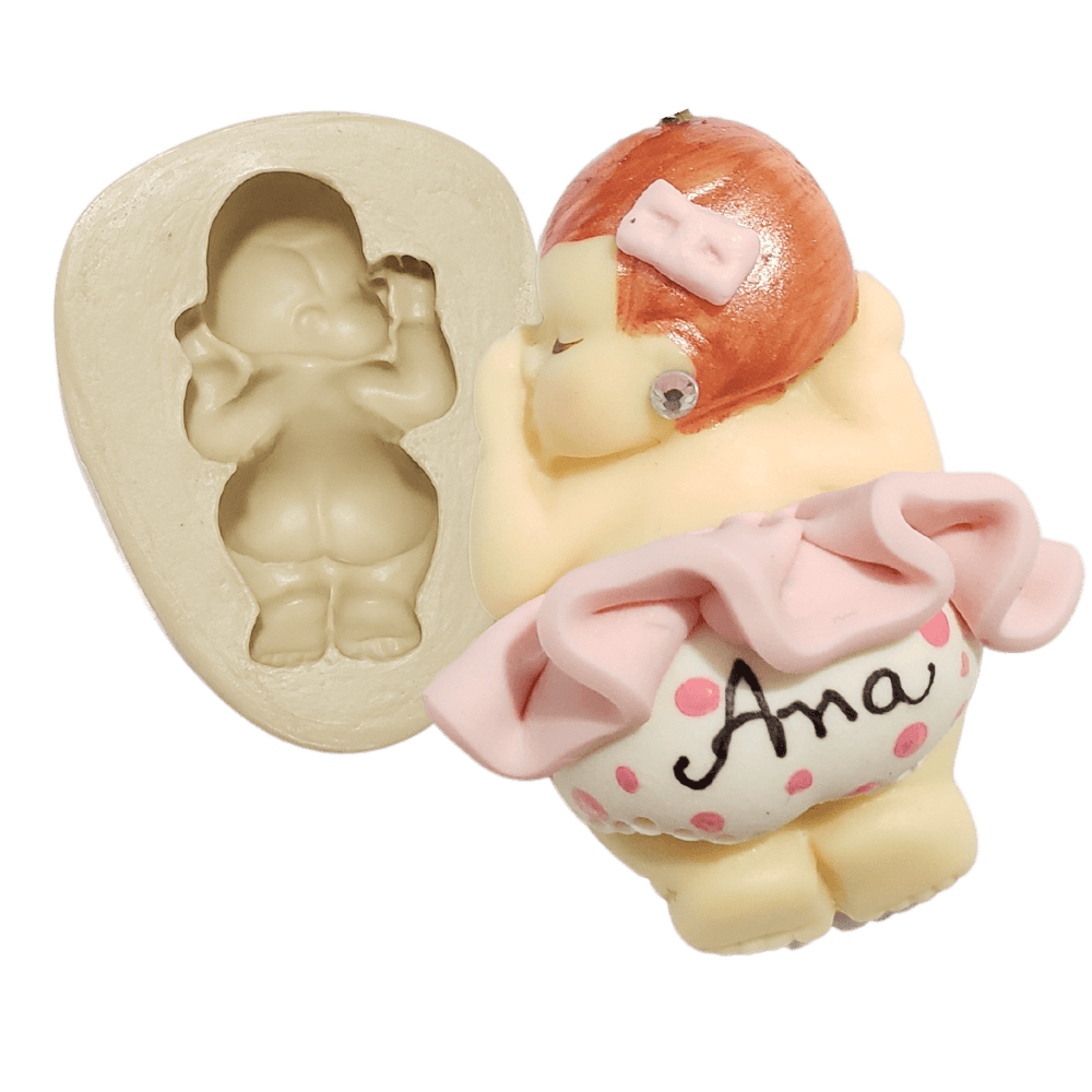 Molde de Silicone Bebê Bumbum Peladinho - Cód 010