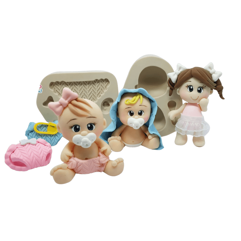 Molde de Silicone Bebê Fraldinha - Cód 488