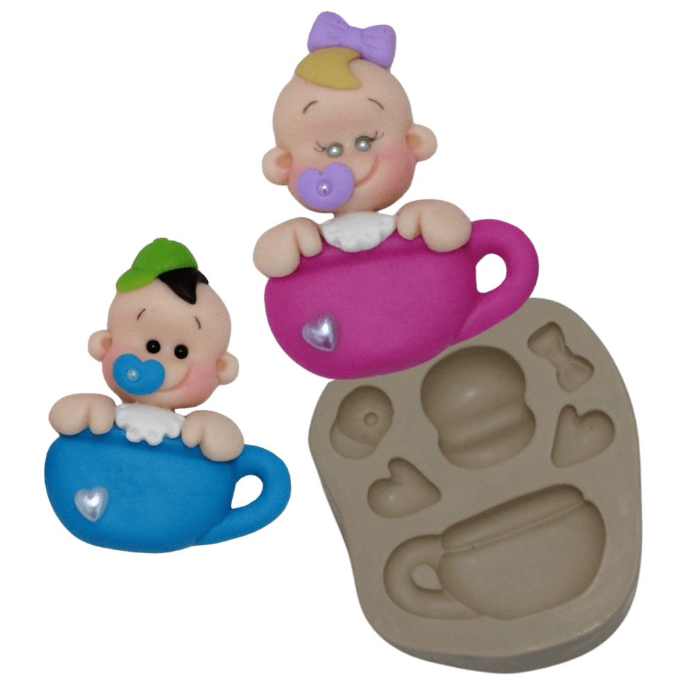 Molde de silicone Bebê na Xícara - cód 296