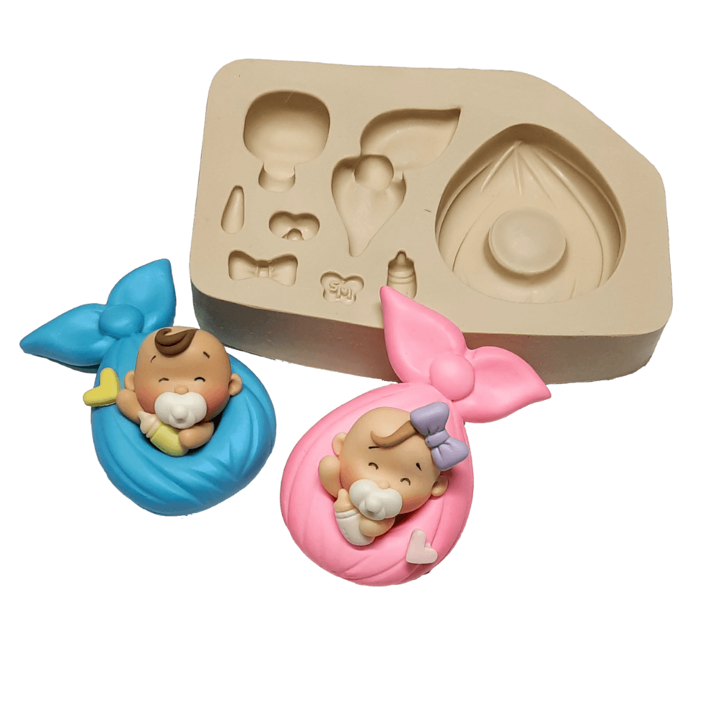 Molde de Silicone para Biscuit Bebê Saquinho - Cód 1026