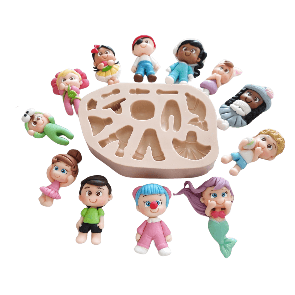 Molde de Silicone Bonequinhos Paixão - Cód 762