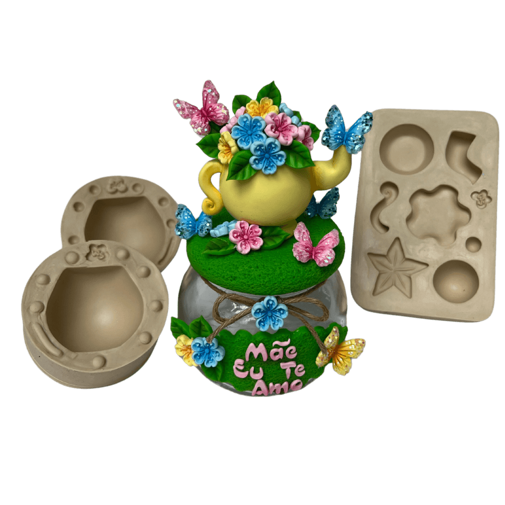 Molde de Silicone Bule Encantado Luxo Paixão - Cód 1174