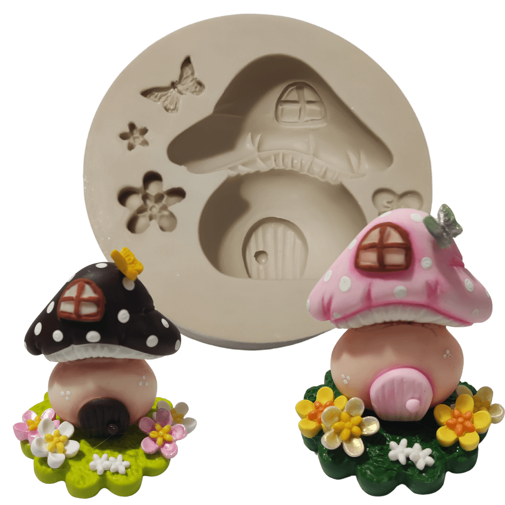 Molde de Silicone Casinha Cogumelo - Cód 1631
