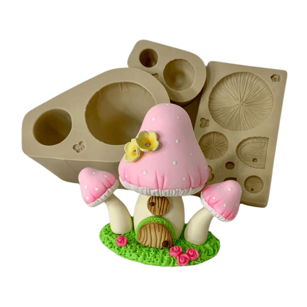 Casinha cogumelo duplo - cod 1482