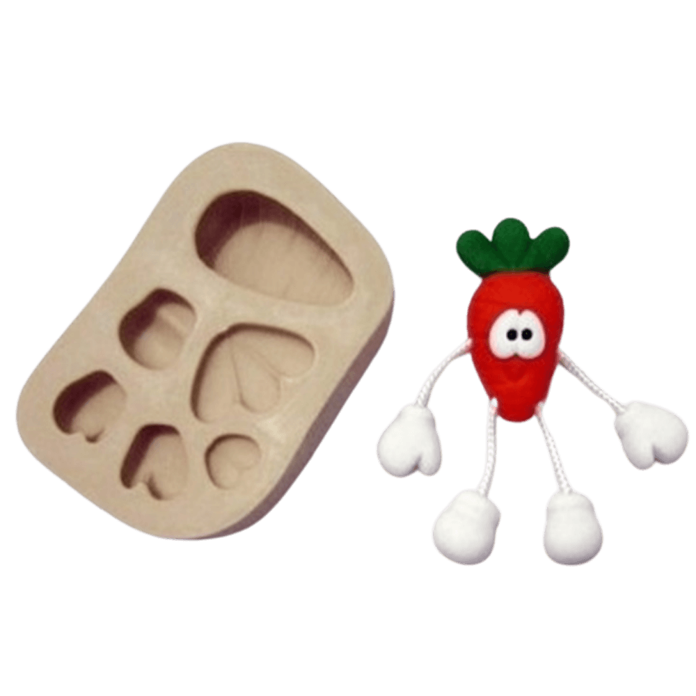 Molde de Silicone Cenoura Divertida - Cód 433