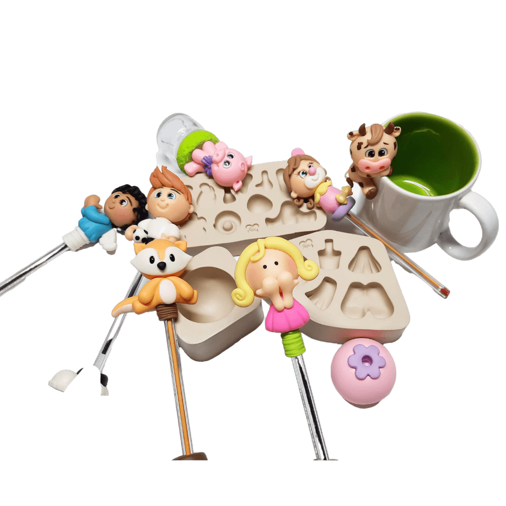 Molde de Silicone Combo Canetas e Apliques Paixão - Cód 1040