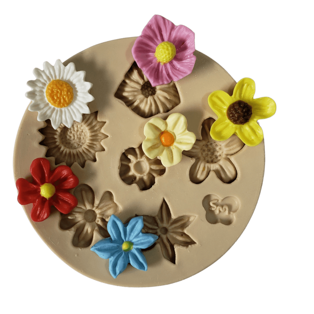 Molde de Silicone Flores do campo - cod 1506