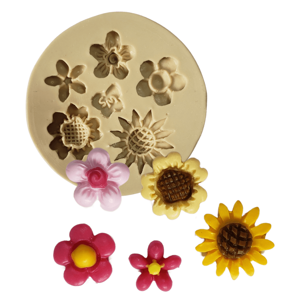 Molde de Silicone Flores do jardim - cod 1505