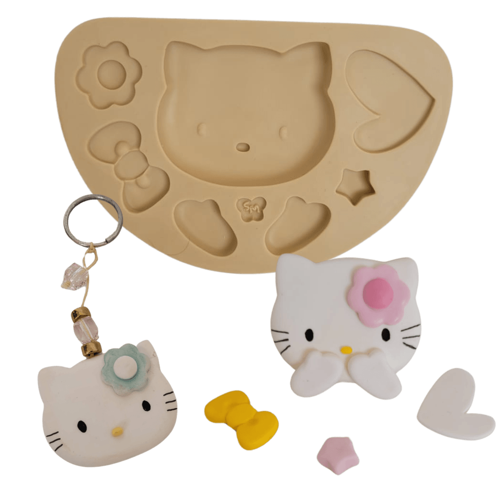 Molde de Silicone Gatinha kitty cabeça - cod 1535