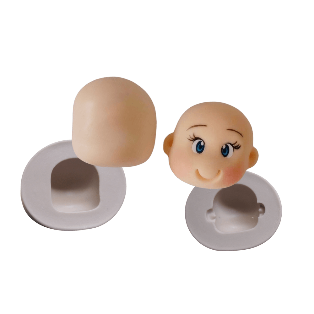 Molde de silicone Kit cabeças fofinhas G  2 peças cód 229