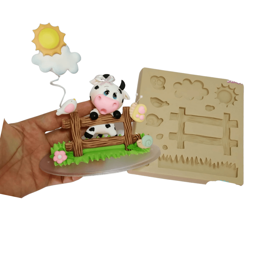 Molde de silicone - Kit Cenário cód 124