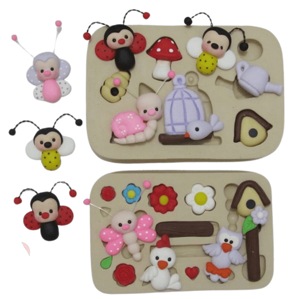 Molde de silicone Kit Jardim da Van - Cód 330