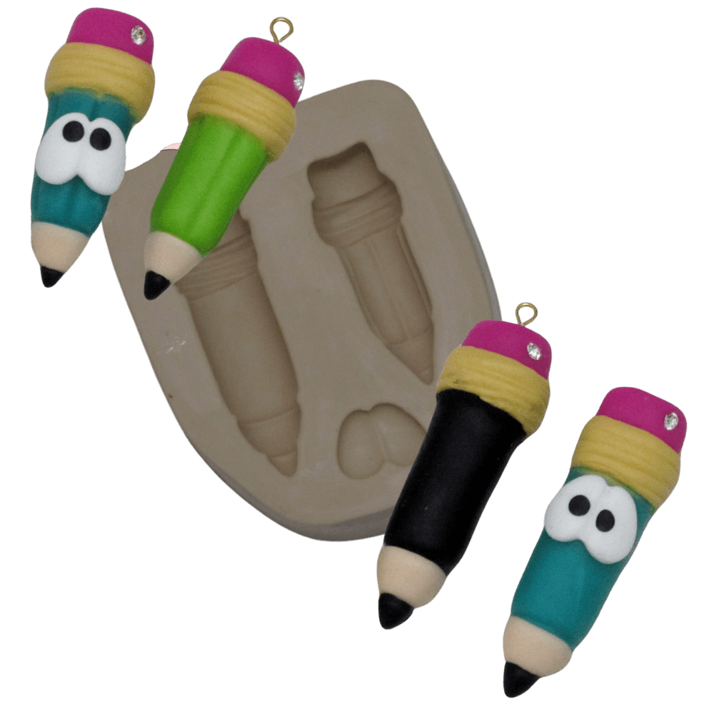 Molde de silicone Lápis Divertido - cód 295
