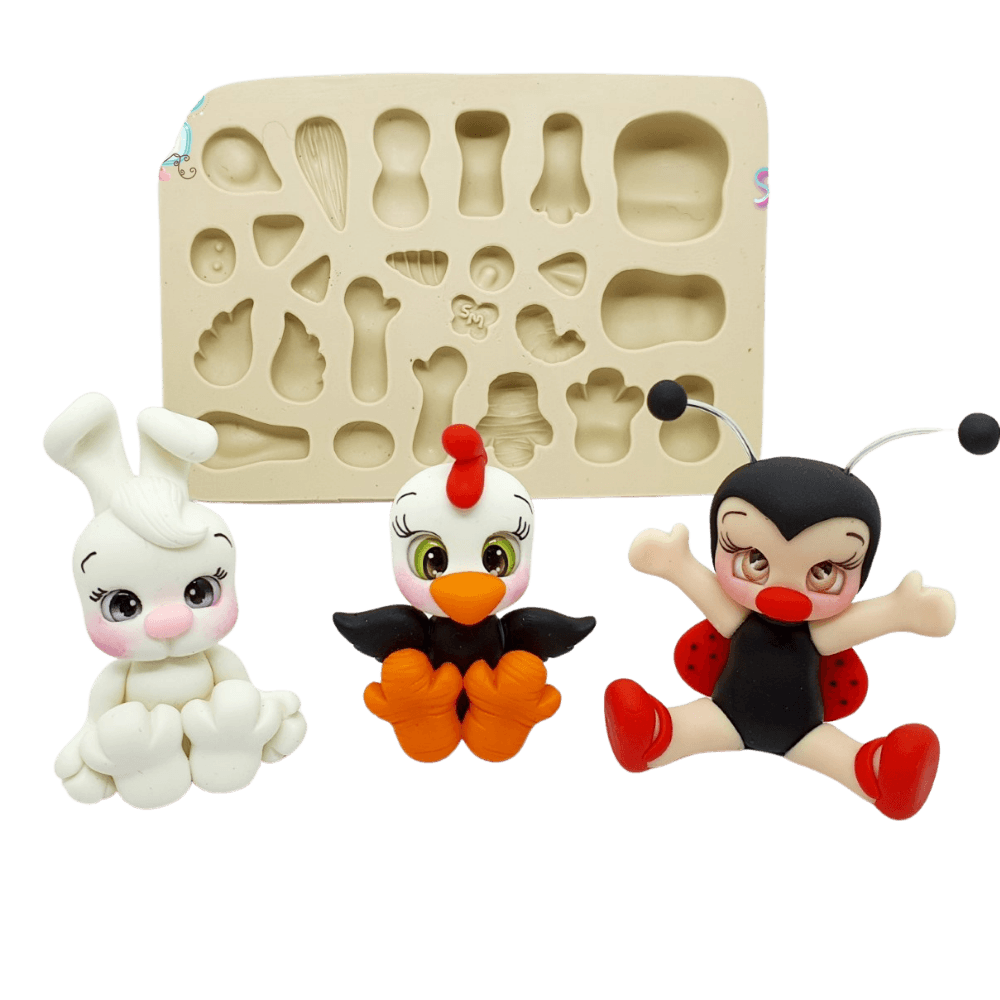 Molde de Silicone Mini Animais e Cia - Cód 993