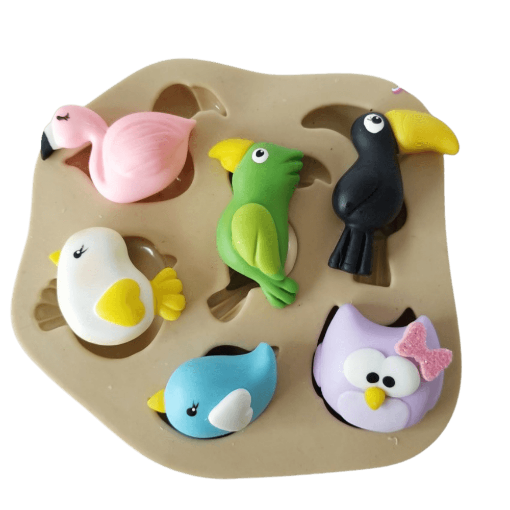 Molde de Silicone Mix de Aves