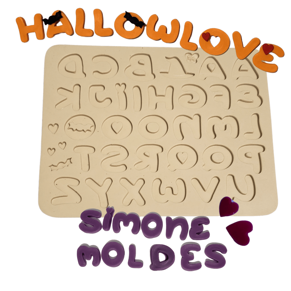 Molde de Silicone Alfabeto hallowlove - M - cod 1519