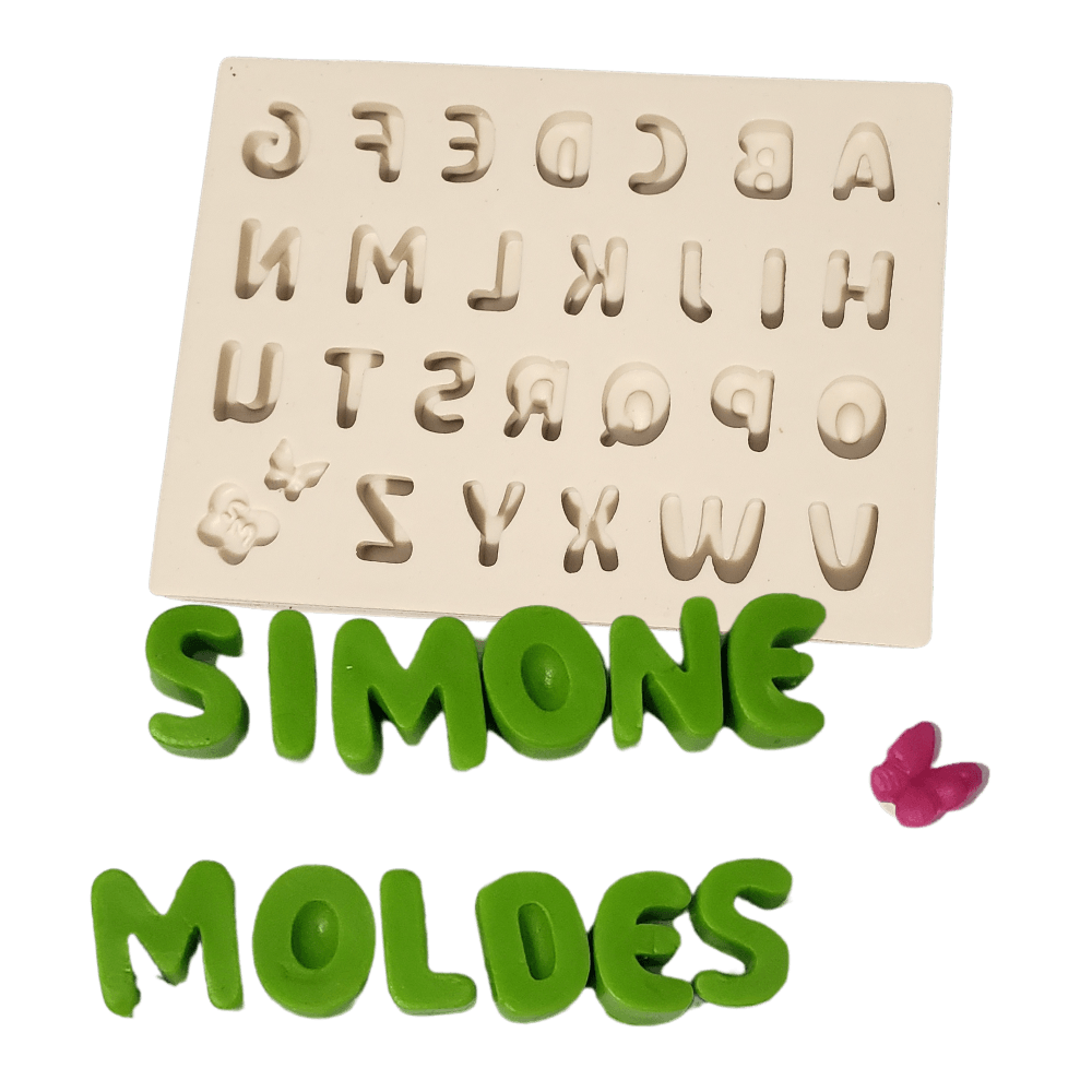 Molde de Silicone Mini alfabeto tradicional - cód 1520