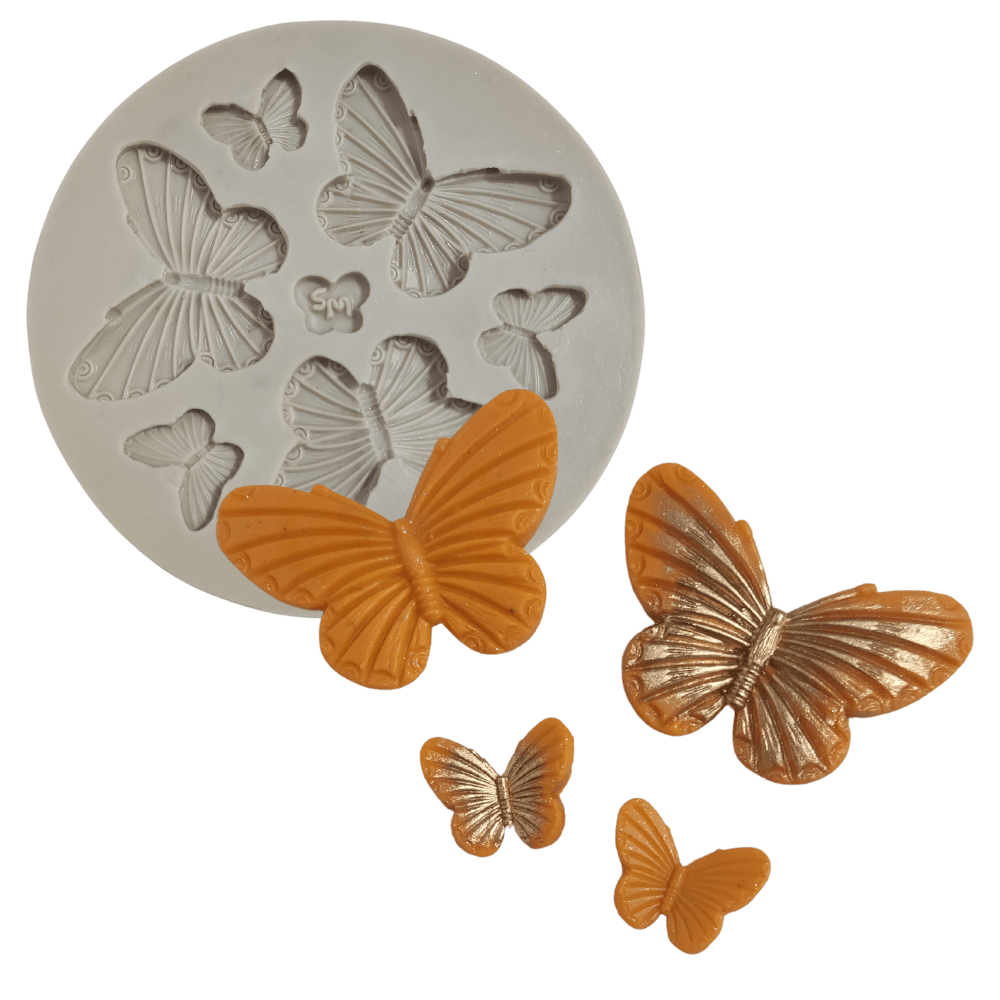 Molde de silicone Borboletas rococó - cod 287