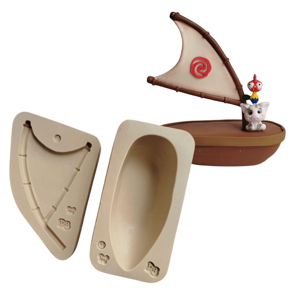 Molde de Silicone  Barco 3D M - Cód 1701