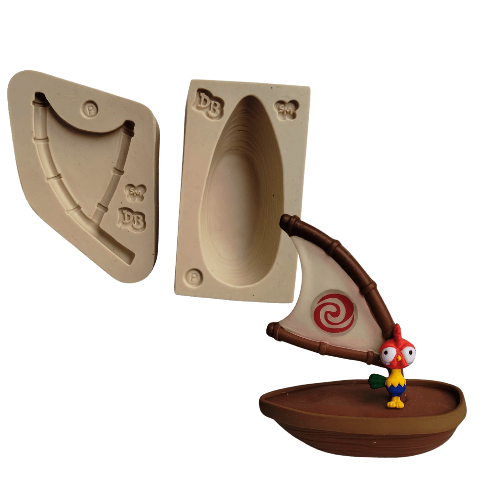 Molde de Silicone  Barco 3D P - Cód 1700